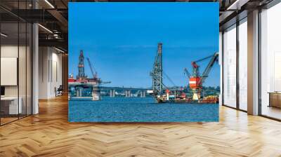 drilling platform in guanabara bay in rio de janeiro Wall mural