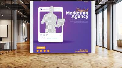 Digital Marketing Social Media Post Wall mural