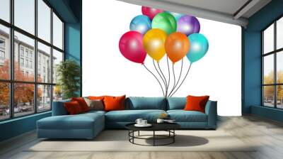 Ballons - Éléments vectoriels colorés éditables pour la fête et les célébrations diverses - Composition festive pour une fête d'enfant, un anniversaire ou un événement particulier - Couleurs vives
 Wall mural