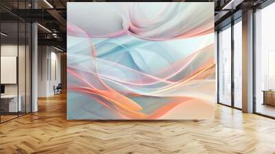 Fluid energy swirls in vibrant hues, a futuristic abstract wave pattern wallpaper modern abstract background
 Wall mural