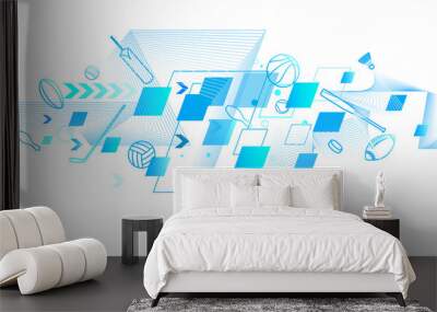 Abstract futuristic background. Vector sport concept Wall mural