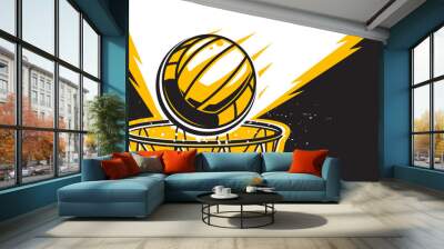 Abstract netball background design. Sports concept Wall mural