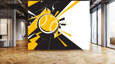 Baseball background design. Vector illustration of sports concept Wall mural