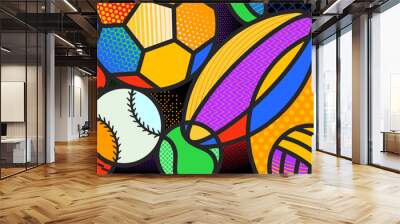 Sports background design with abstract colorful template. Sport concept Wall mural