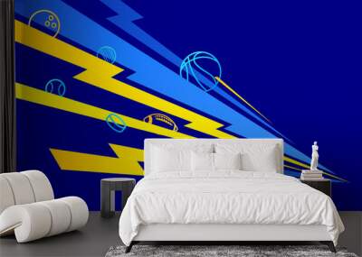 Sports background design with abstract futuristic template. Vector sport concept Wall mural