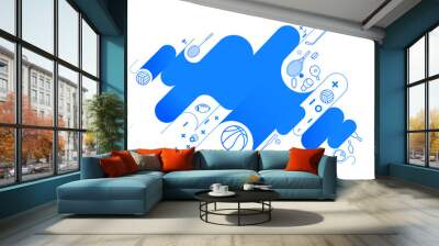 Sports background design with abstract futuristic template. Vector sport concept Wall mural