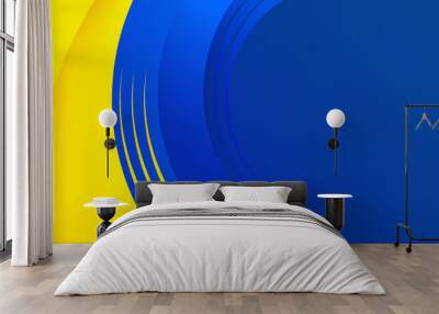 Vector illustration of abstract background in blue and yellow colors. Wall mural