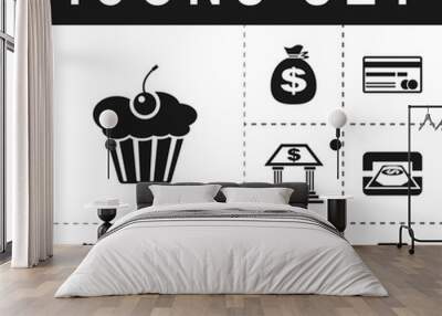 cake icon Wall mural