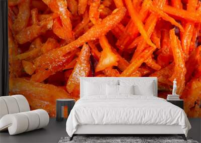 fried carrot slices as background Wall mural