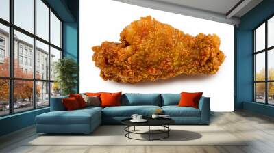 fried chicken with sesame seeds isolated on white background Wall mural