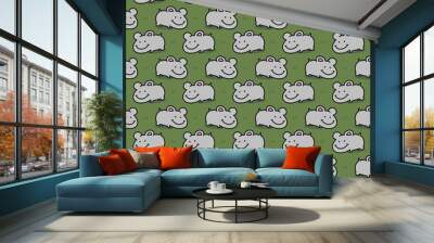 seamless pattern fo cute rat cartoon Wall mural