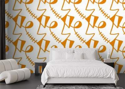 seamless pattern of the abstract calligraphy Wall mural