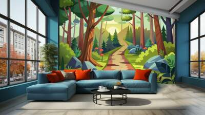 way in forest Wall mural