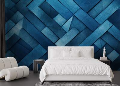 Blue wooden background Wall mural