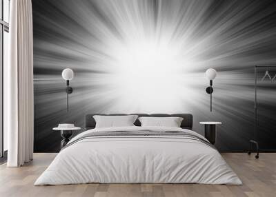 Light burst explosion in black and white Wall mural