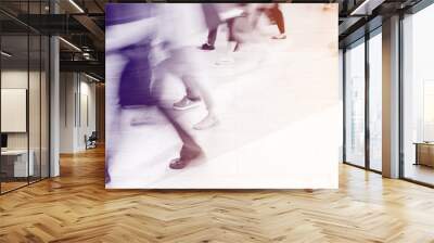 Motion blur people walking Wall mural