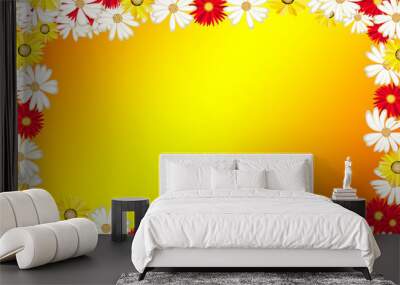 blumenrahmen yellow Wall mural