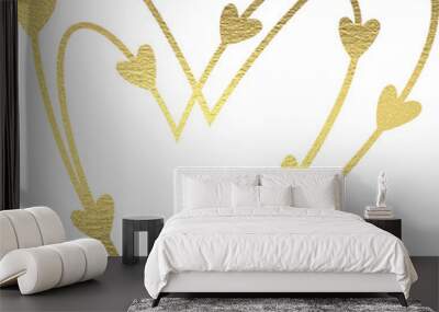 goldenes Herzen mit transparentem Hintergrund  Wall mural