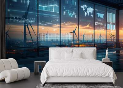 Eco-Friendly Energy Monitoring: Wind Power Analysis Wall mural