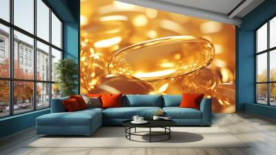 Ethereal Golden Capsules Wall mural