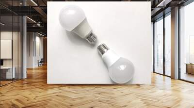 light bulbs on with background Wall mural