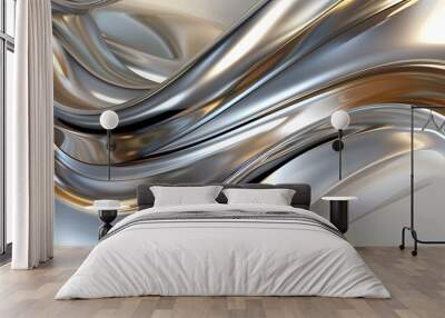 Lustrous Contours: Dynamic Metallics Wall mural