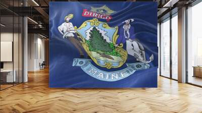 Flag of american state of Maine, region of the United States Wall mural