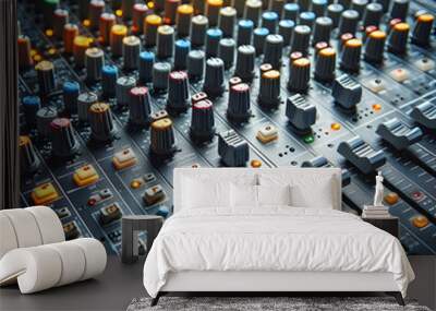 Precision and Artistry: Mastering the Audio Mixing Console Wall mural