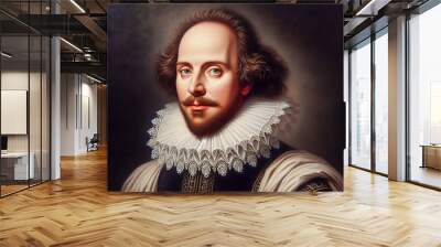 William Shakespeare ,Stratford-upon-Avon, 1564 - 1616, English playwright, poet and actor Wall mural