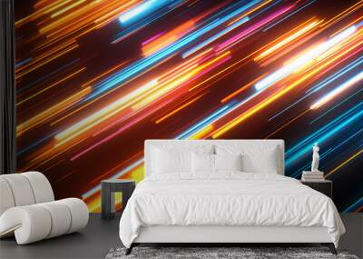 Neon Lines in Futuristic Speed Wall mural