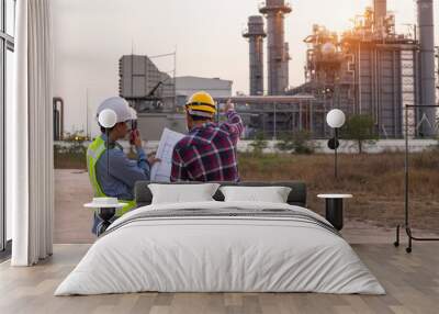 Engineers working in power plant work sites Wall mural