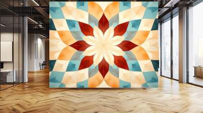 Seamless geometric kaleidoscope pattern background, Generative AI Wall mural