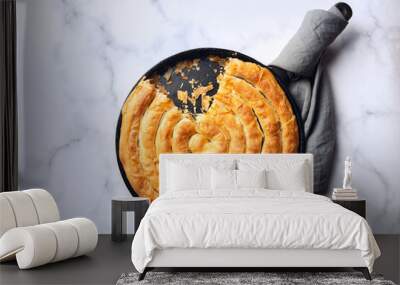 Filo Spinach and Feta Twist Pie Wall mural