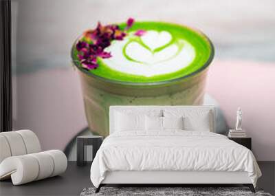 Rose Matcha from green tea powder Wall mural