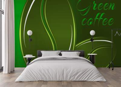 green coffee two seeds logo Wall mural