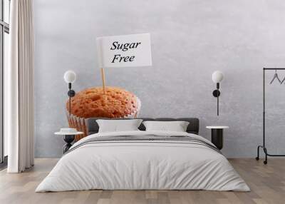 Diet food concept - cake with sign sugar free Wall mural