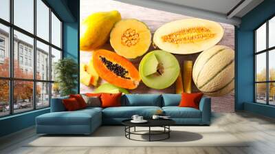 Different sorts of melons Wall mural