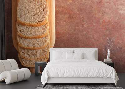 Homemade fresh whole grain bread loaf Wall mural