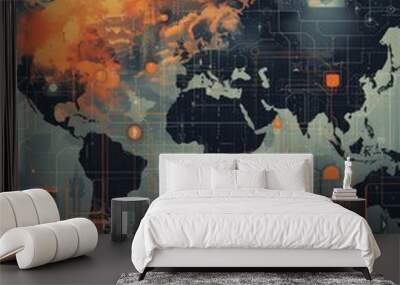 AI-powered trade systems are the autopilot of global commerce, guiding through intricate market skies with ease. Wall mural