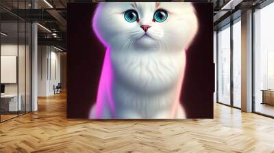 Ragdoll cat, small white kitten portrait isolated Wall mural