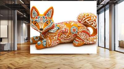 painted gingerbread in the shape of a fox Wall mural