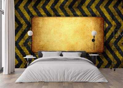 grunge hazard stripes background Wall mural