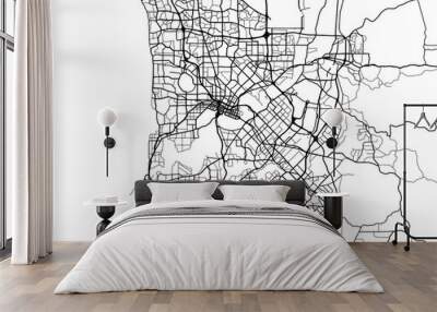 Vector road map of the city of  Perth in the Australia on a white background. Wall mural