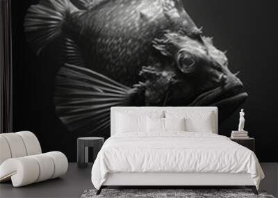 portrait studio photograph of john dory black and white Wall mural