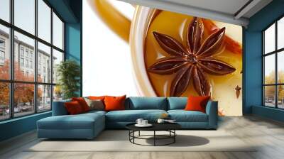 Close-up of Star Anise in a Bowl of Apple Cider Wall mural