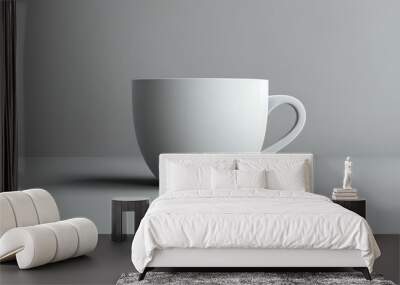 Minimalist white coffee cup featuring a modern and clean design, perfect for contemporary settings and simple aesthetics. Wall mural