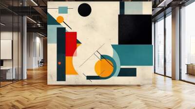 Colorful cubism style illustration design Wall mural