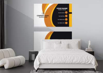 Modern yellow commercial business card, creative and clean business card template design Wall mural