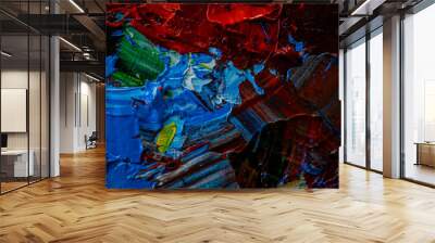 Oil abstraction. Textural background, a palette of colors. Wall mural