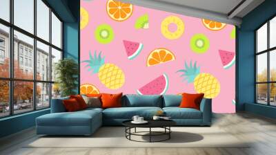 seamless pattern with fruit for banners, cards, flyers, social media wallpapers, etc. Wall mural